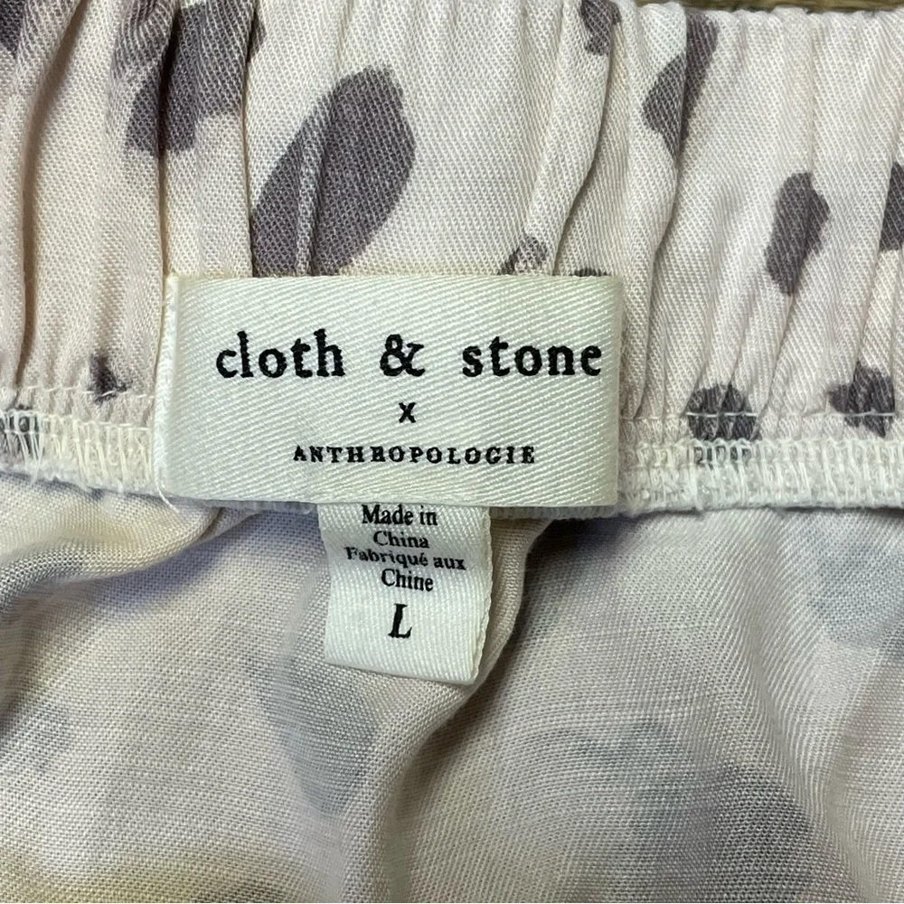 Cloth & Stone Skirt Blush Leopard Print Tiered Elastic Waist Large Anthropologie